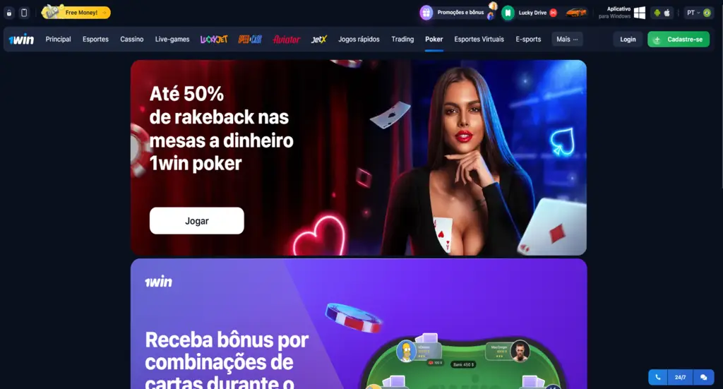 1Win Poker Jogo Brasil
