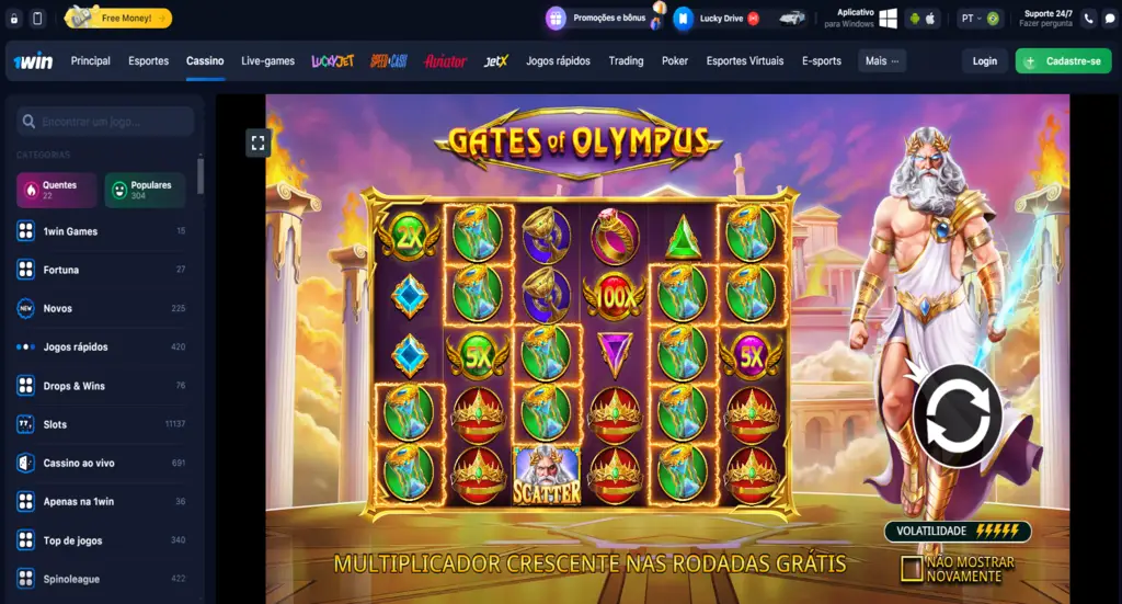 Portões do Olimpo 1Win Jogo